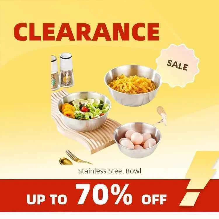 Clearance_Multi Functional Stainless Steel Vegetable Bowl, Egg Mixing Bowl, Drain Basket, Soup Basin, Kitchen Cooking And Storag