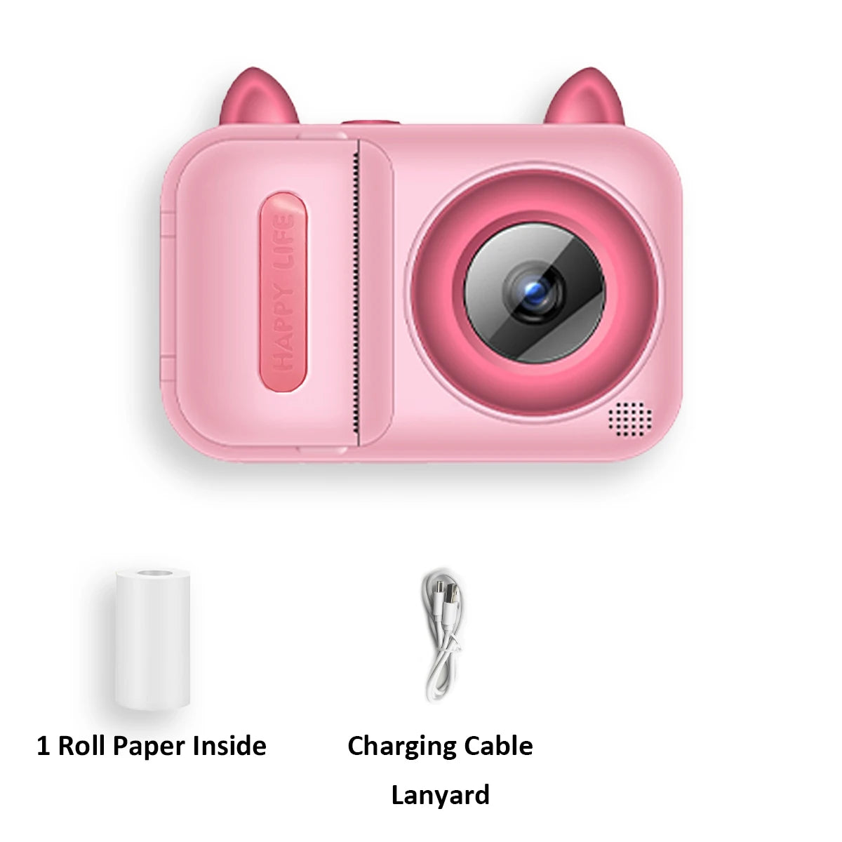 Kids' Camera Set, Instant Print Camera with Printing Function, Print Pictures, Portable Multi-Function Photo Printer Camera