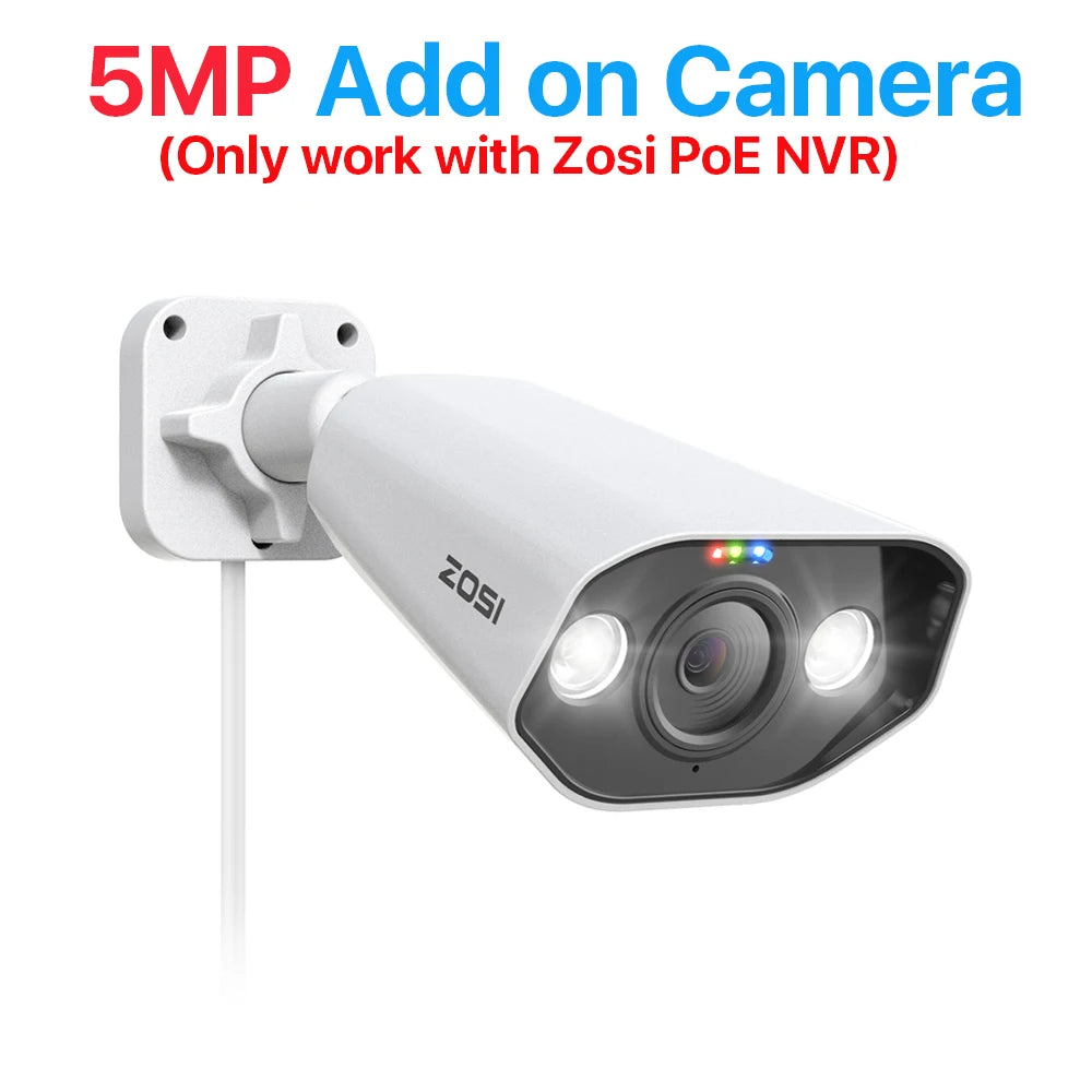 5MP Add on Camera Sensor Size 4K PoE IP Security Camera 8MP – Color Night Vision, 2-Way Audio