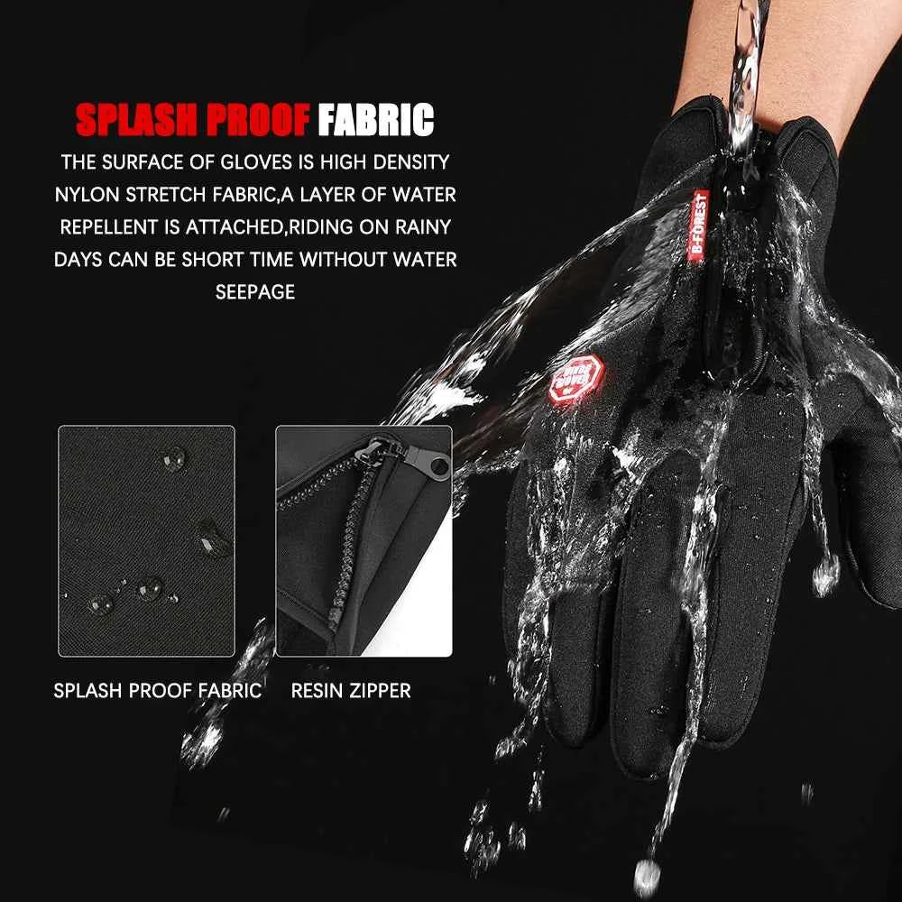 Winter Warm Gloves Men Women Touchscreen Waterproof Cycle Gloves Male Outdoor Sports Plus Velvet Motorcycle Running Ski Glove