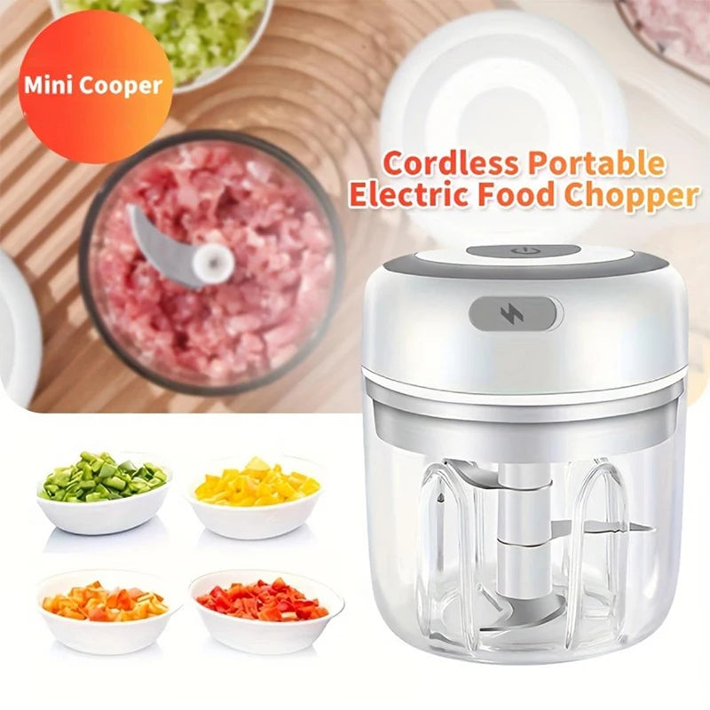 250/100ML Electric Kitchen Food Chopper Mini USB Food Crusher Portable Meat Grinder Vegetable Chopper For Kitchen Household