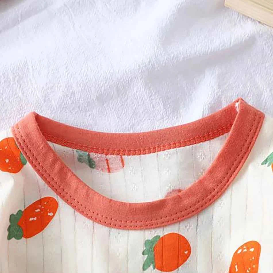 Summer Kids Cotton Pajama Sets Long Sleeve Pants Suitable Baby Gentle Nighttime Comfortable Sleepwear in Air Conditioned Rooms