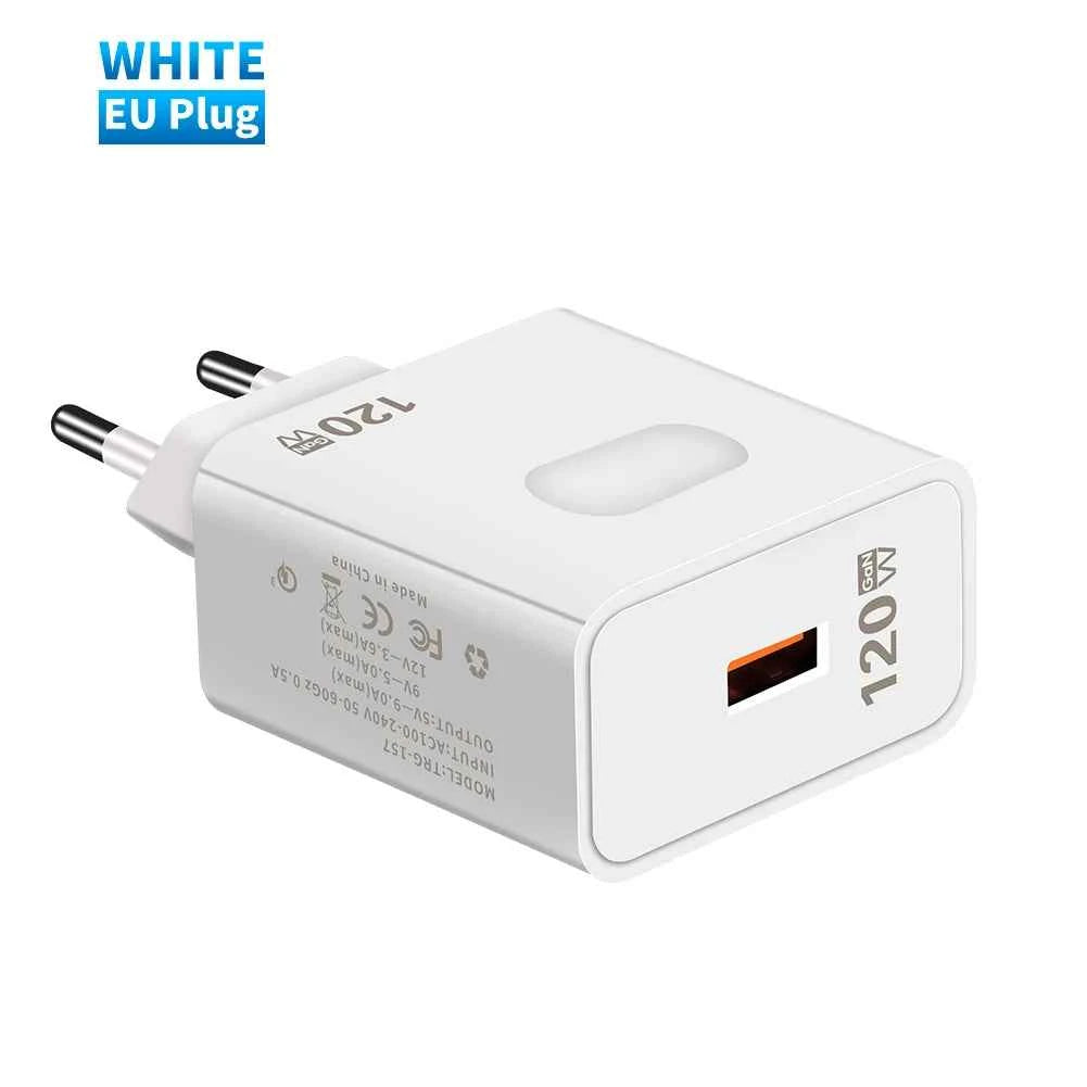 GaN USB Charger Fast Charging Quick Charge 3.0 Type C Cable Mobile Phone Charger Adapter For iPhone Huawei Samsung Xiaomi 14