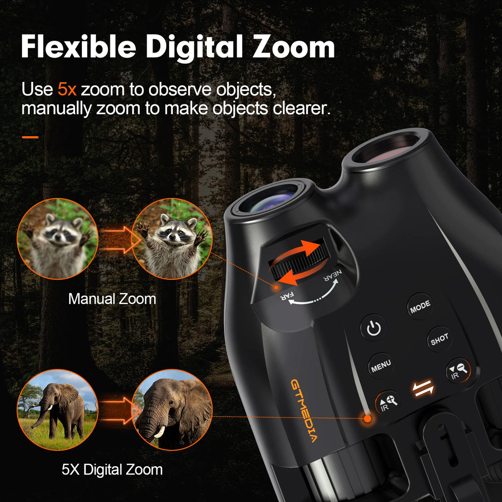 Night Vision Binoculars with Head Mount Goggles Telescope Infrared 300 Meters Darkness Goggles for Hunting Hunting Surveillance
