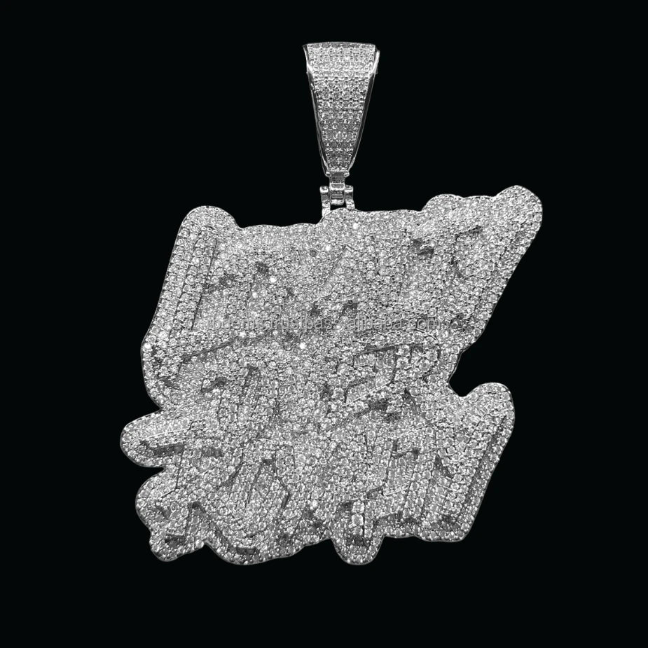RB GEMS Women's Yellow Gold Lab Grown Moissanite Diamond Pendant Rose Gold Two Tones Clasp Custom Name Letter GIA Certified