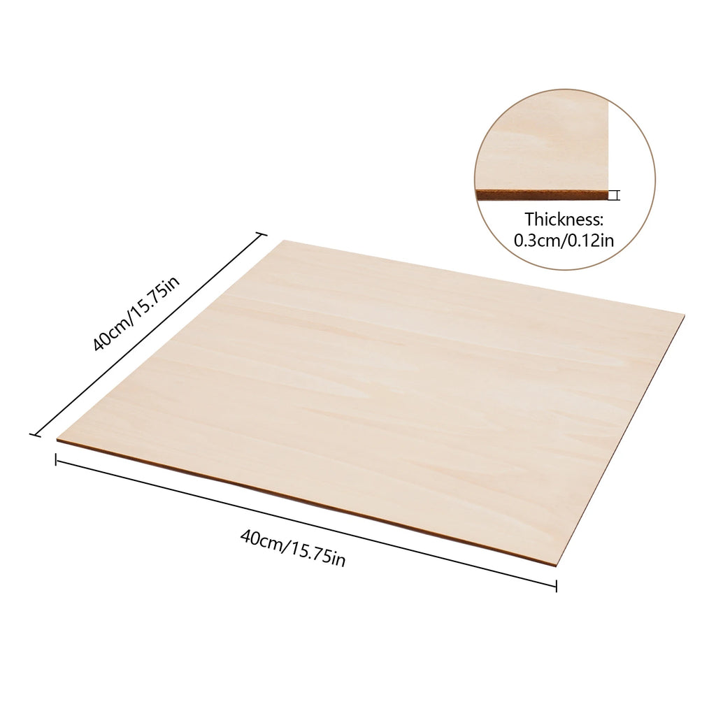 30Pcs Basswood Sheets 3mm Thick, 30x30cm/40x40cm Board for Wood DIY Home Decor, Square Blank Wooden Plywood Panels for Engraving