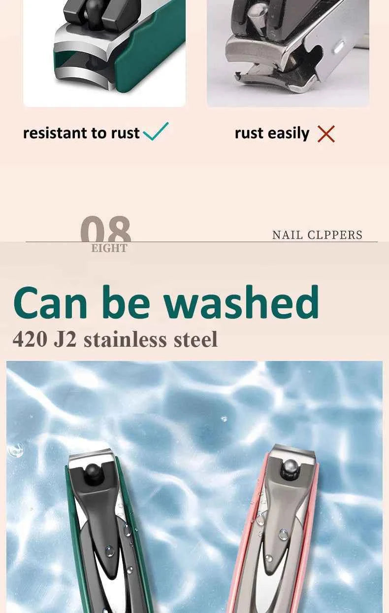 Colorful Nail Clippers Anti-Splash Nail Cutter Detachable Design Fingernail Clippers Stainless Steel Manicure Nail Tool