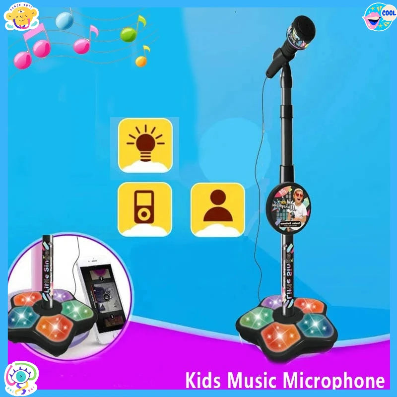 Kids Microphone with Stand Karaoke Song Machine Music Instrument Toys Brain-Training Educational Toys Birthday Gift for Girl Boy