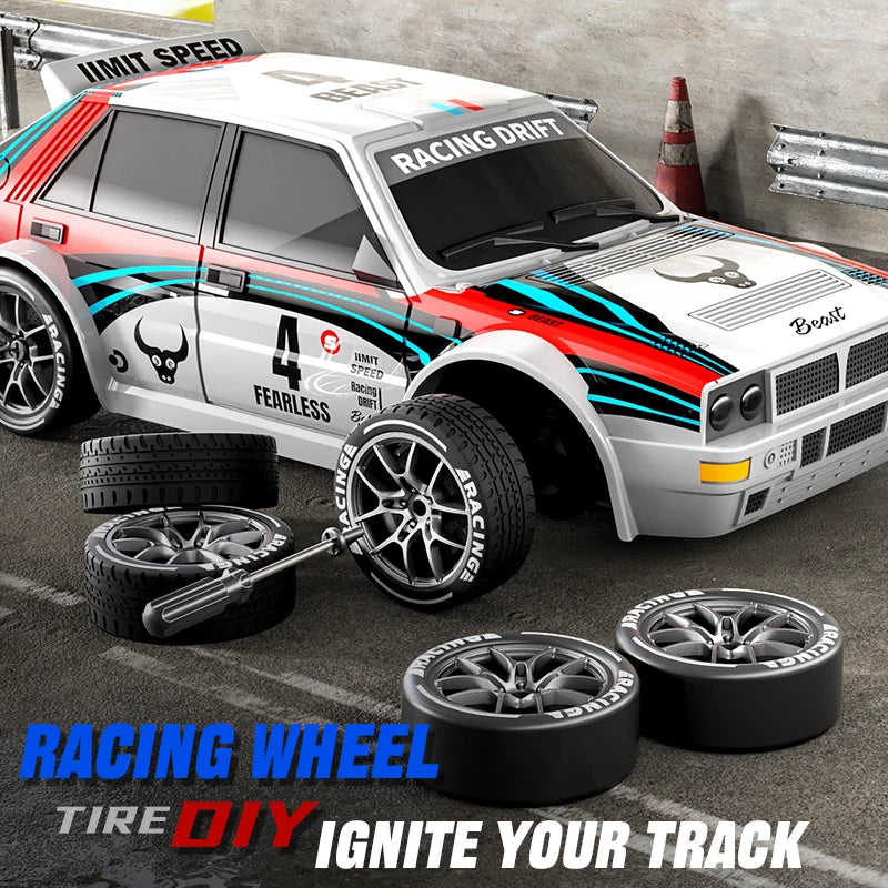 2025 New 4WD RC Car 1:24 Scale Four-wheel Drive Drift With Two Speed Settings 20 km/h LED Light Children Toys Rechargeable SG204