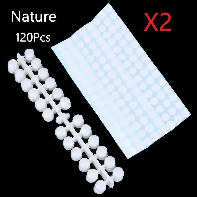 240 Pcs Round False Nail Display Tips Fake Nail Color Chart Nail Swatch Sticks with Adhesive Sticker