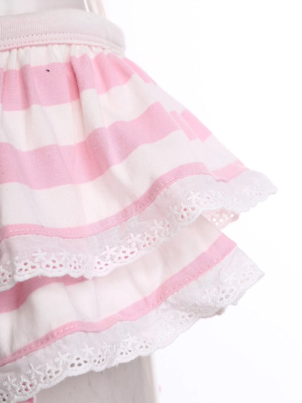 Women Anime-style Built-in Briefs Miniskirt with Garters Belt Culottes Cute Tiered Striped Hem with Lace Trim Bow Shorts Skirt