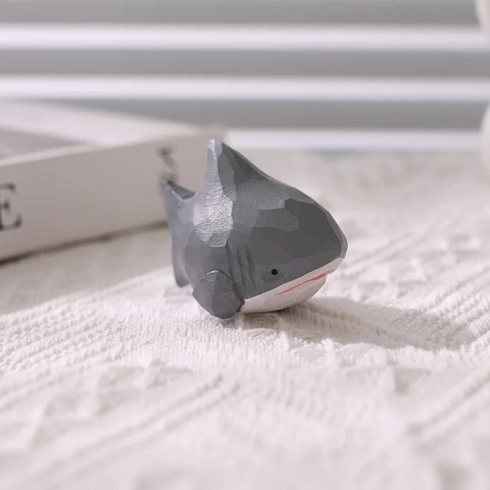 Handcrafted wood carving Home decorations decoraciones para el hogar desk accessories room decor Handmade Shark Statue decor