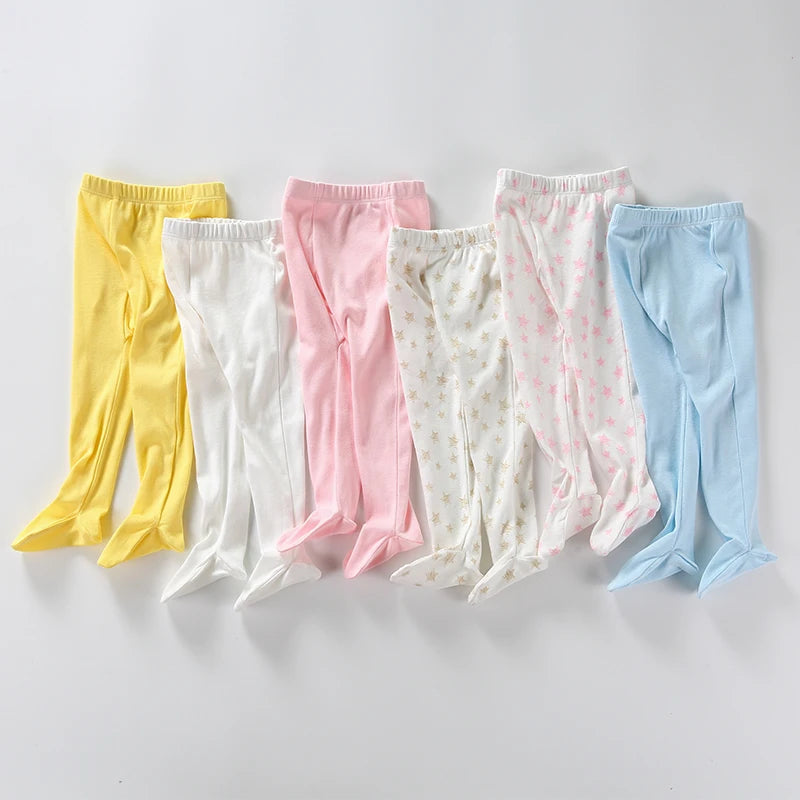 2/3/5pieces Newborn Baby Spring Autumn 0-24M Cotton Boy Girl Pants Solid Wrap Foot Long Trousers Casual Baby Leggings Girls Boys