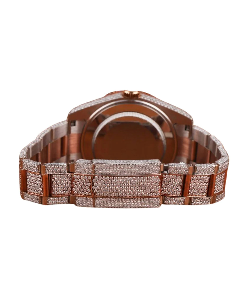 Top Quality Round Shape Full Rose Gold Diamond Watch for Wedding and Partywear Men's Quartz Watch Available at Affordable Price