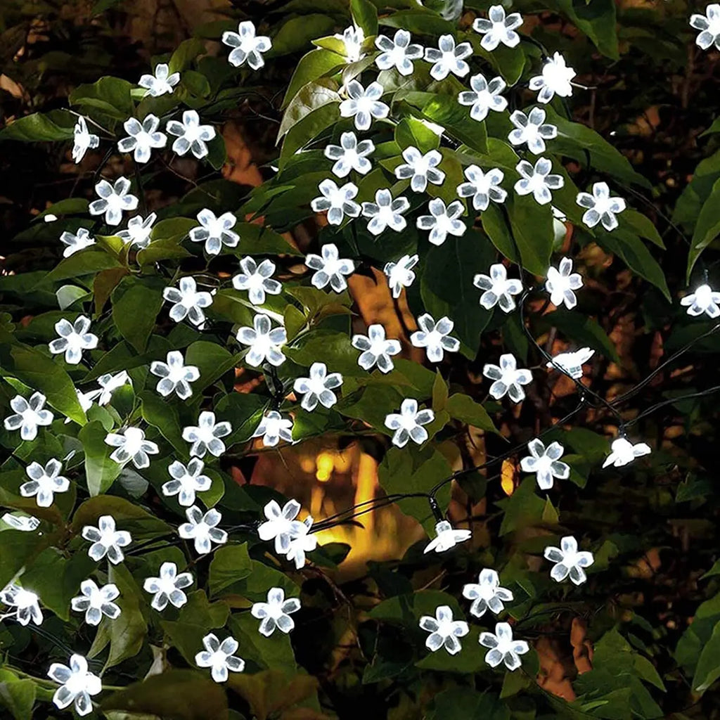 Solar Garden Lights Outdoor Solar Flower String Lights Solar Outdoor Lights Waterproof  Flower Lights Garden Decoration Outdoor