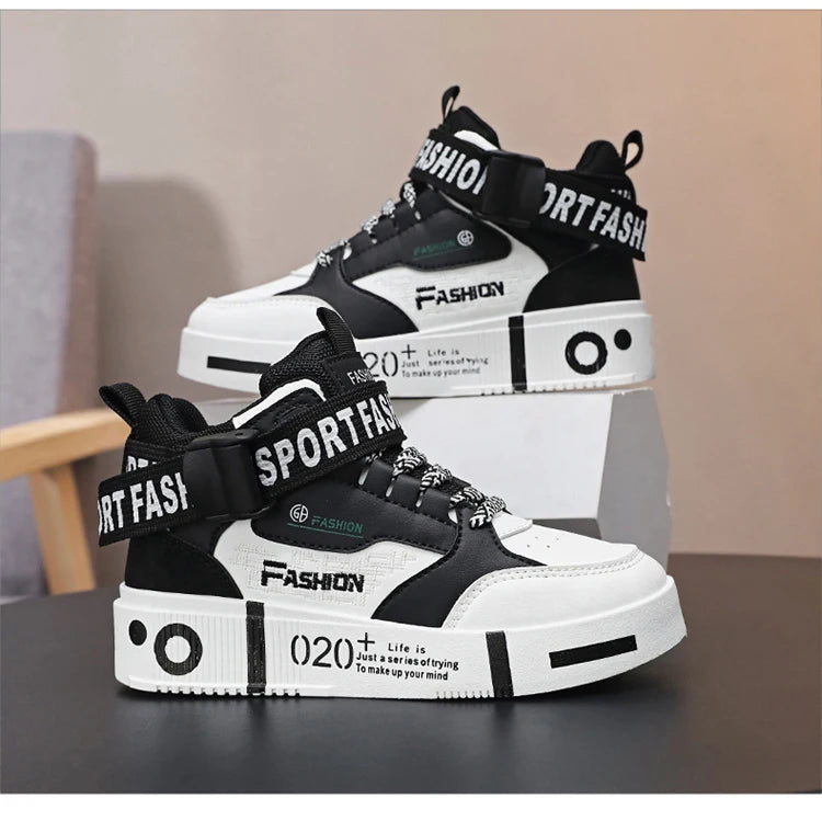 Kids Fashion Sports Shoes Boys High Top Board Shoes Leisure Breathable Outdoor Children Running Sneakers boys Child Casual Shoes