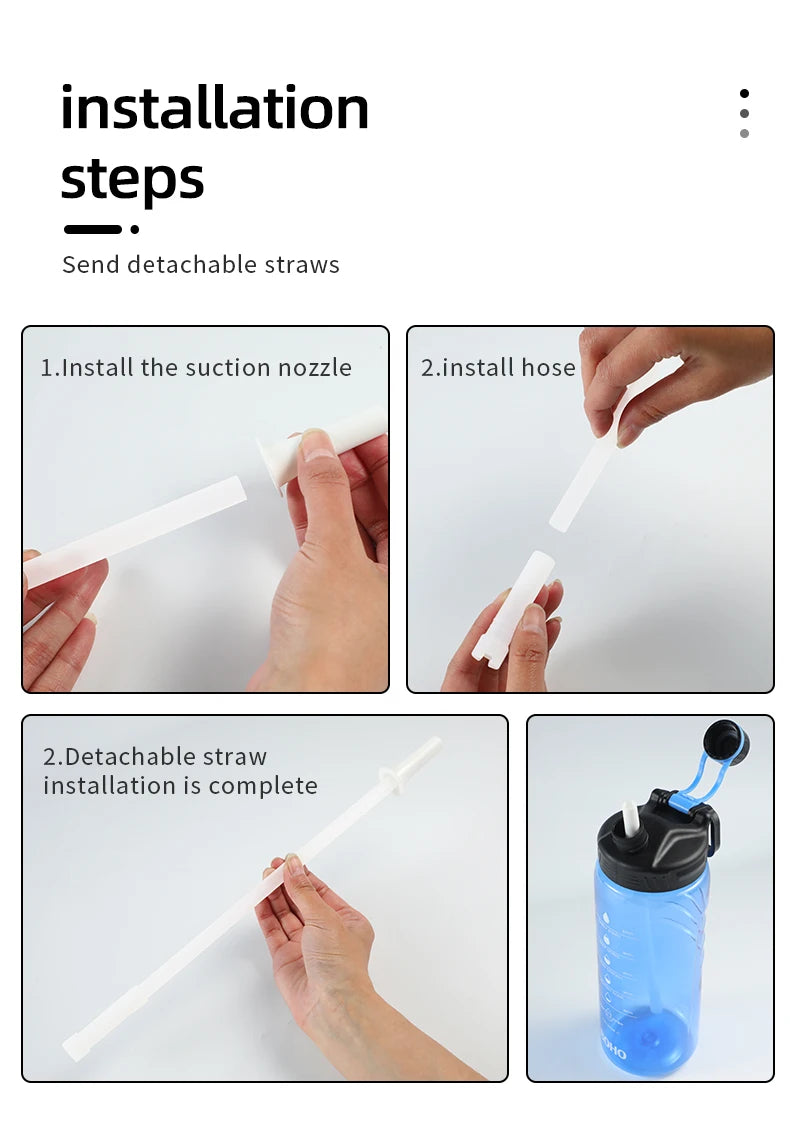 Fjbottle 2 Liter Water Bottle With Straw Large Portable Travel Bottles Sports Fitness Cup with Time Scale