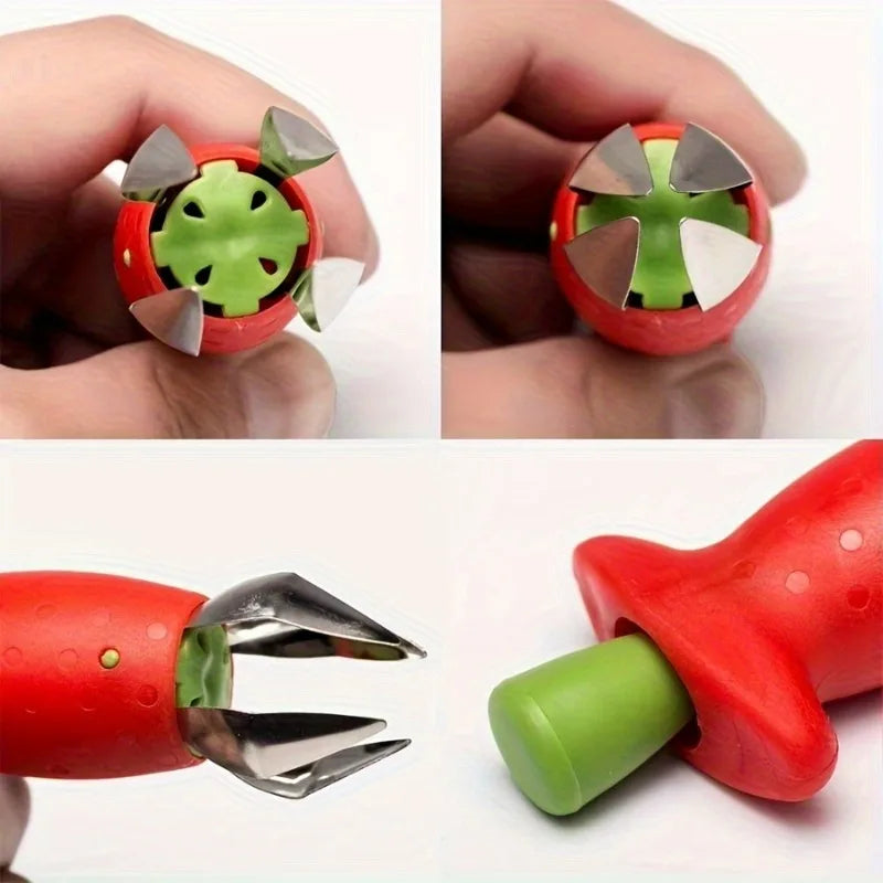1pc Strawberry Hullers Fruit Remove Stalks Device Tomato Stalks Corers Strawberry Knife Stem Remover Fruit Slicer