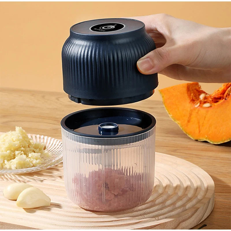 New Electric Garlic Puree Blender Kitchen Mini Food Chopper Meat Grinder With 6 Stainless Steel Blades Small Vegetable Chopper
