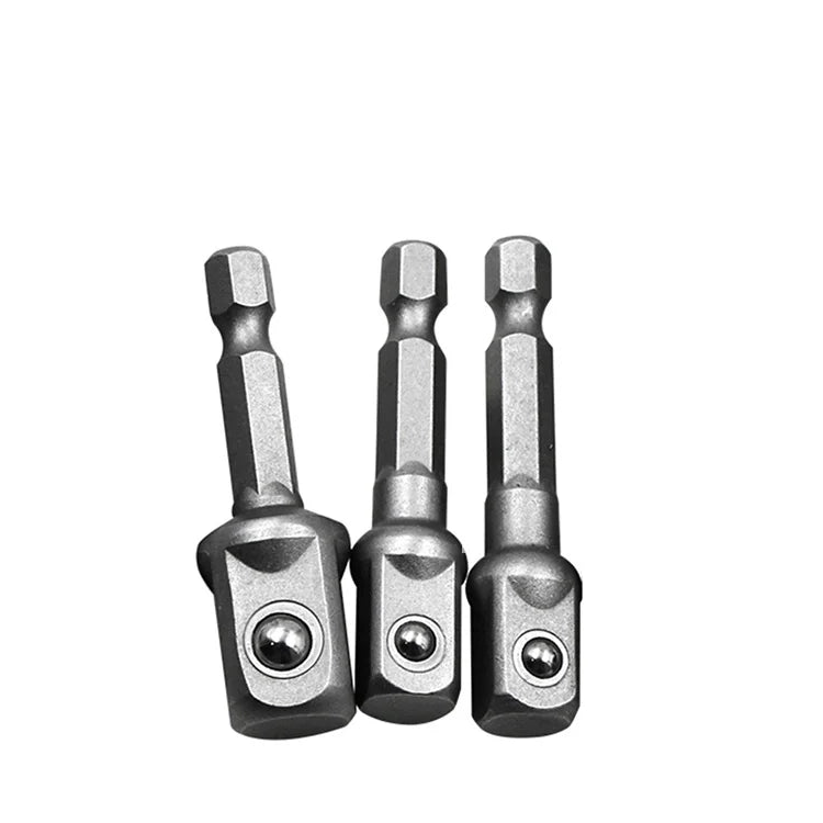 Chrome Vanadium Steel Socket Adapter Set Hex Shank 1/4" 3/8" 1/2" Extension Drill Bits Bar Set Power Tools TF003