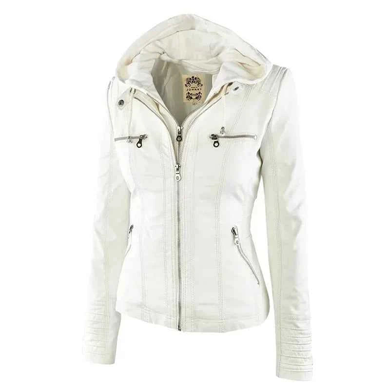 Gothic Faux Leather Jacket Women Coat 2025 Hoodies Winter Autumn Motorcycle Jacket Black Outerwear Leather PU Basic Jacket Coat