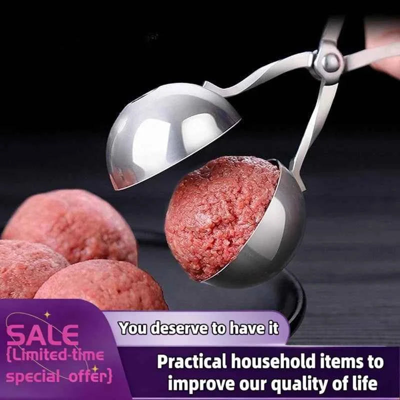 1Pcs DIY Kitchen Helper Stainless Steel Rice Meat Dumplings Ware Fish Ball Shrimp Ball Rice And Vegetable Roll Kitchen Gadget