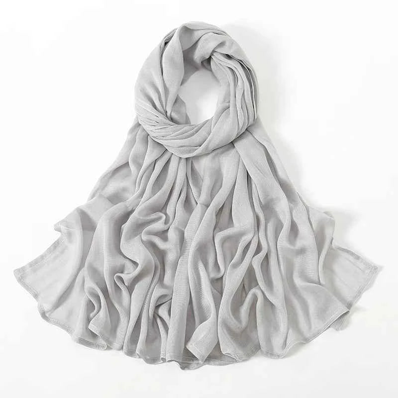New Muslim Hijabs for Women Scarf Thin Plain Shawls Femme Musulman Soft Viscose Rayon Headscarf Islamic Turban Headband 190x85cm