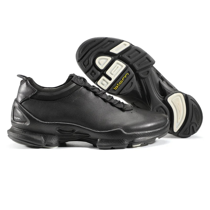 Natural Genuine Leather Shoes Men Athletic City Walk Casual Luxury Brand Cowhide Sneaker Stylish Business Office Training White