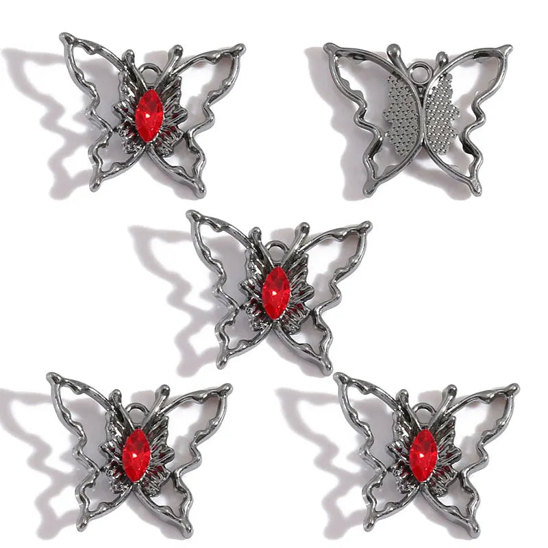 2pcs 25 styles Dark Gothic Retro Black flower moon Heart snake charm for Personalized Necklace Earrings Pendant DIY Accessories