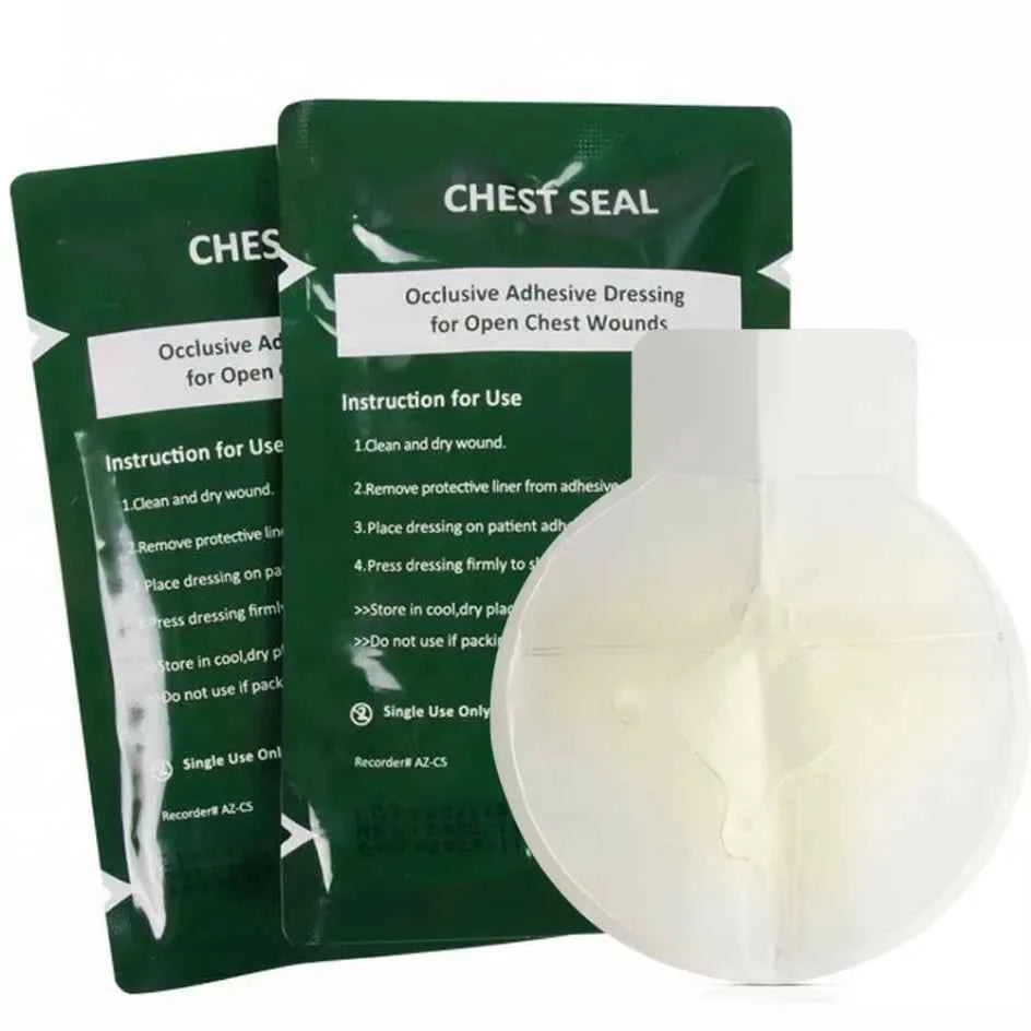 Chest Seal Wound Care for Emergency or Tactical Situations Advanced Adhesive Sterile Transparent Lightweight Vent Life-Saving