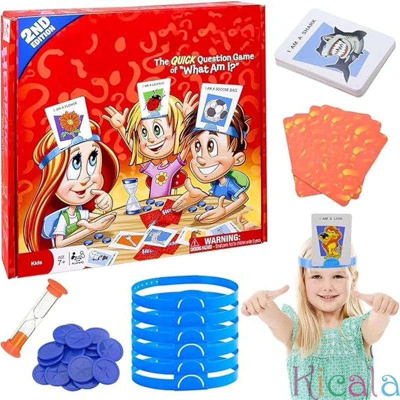 Kids Funny Cards Board Game Toy Family Party Game Guess Who I Am Game Parent-Child Interactive Educational Toy Gift for Boy Girl