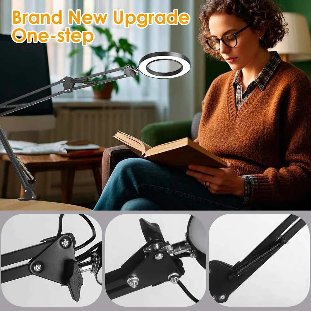 72LED 8X/10X NEW Illuminated Magnifier USB 3 Colors LED Magnifying Glass for Soldering Iron Repair/Table Lamp/Skincare Beauty