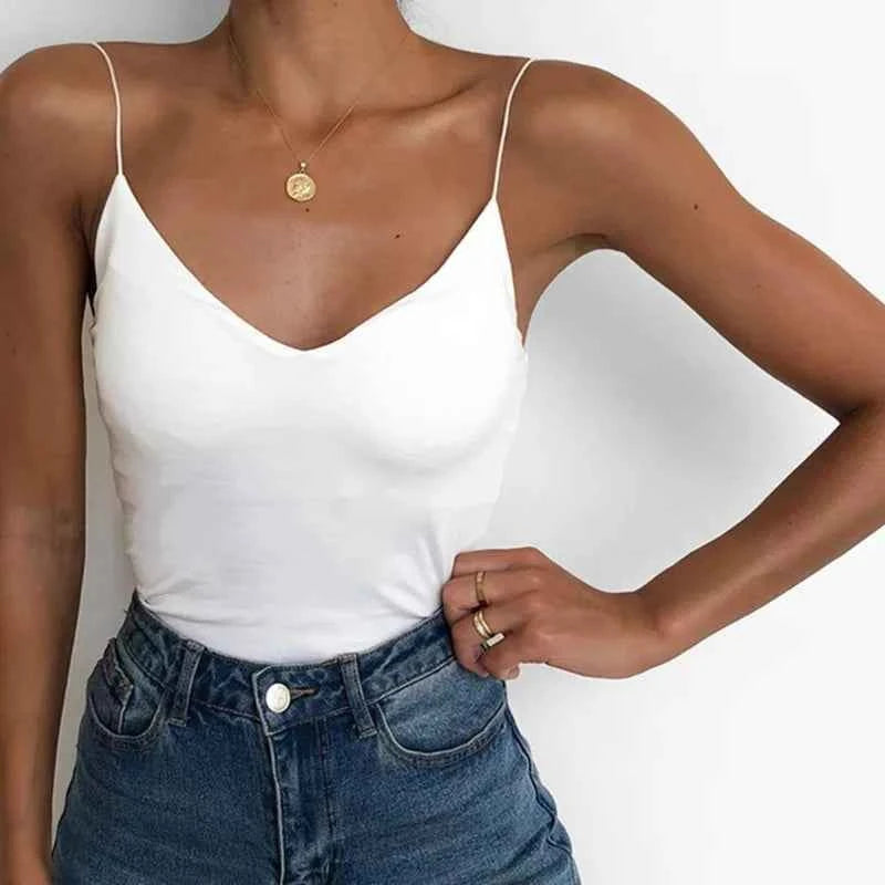 Summer Sexy Women Thin Wild Solid Camis Vest Tank Tops Female Strap Basic Tops Slim Sleeveless Camisole