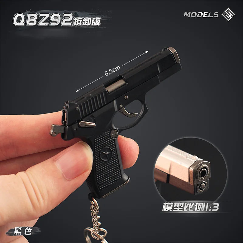 7cm Detachable Colt 357 Revolver Metal Gun Keychain Model Military-themed Keyrings Car Keychain Fashionable Men Accessories