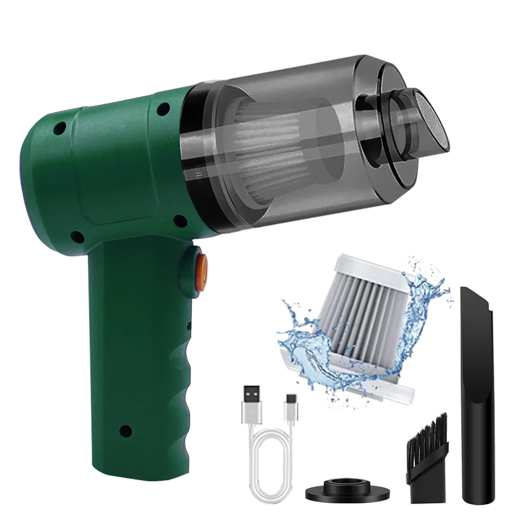 Handheld Vacuum Cordless High Power 15000PA Compressed Air Dust Collector Mini Portable Car Vacuum Cleaner Hairdryer