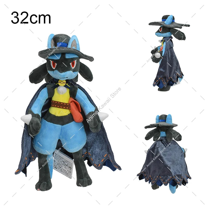 16-31cm Pokemon Standing Lucario Shiny Plush Doll Cute Mega Riolu Animal Stuffed Quality Peluche Toy Children Halloween Gifts