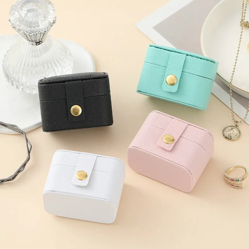 Leather Mini Jewelry Box, Portable Travel Earring Storage Rack, Ring Display Storage Box Jewelry Display Stand Jewelry Organizer