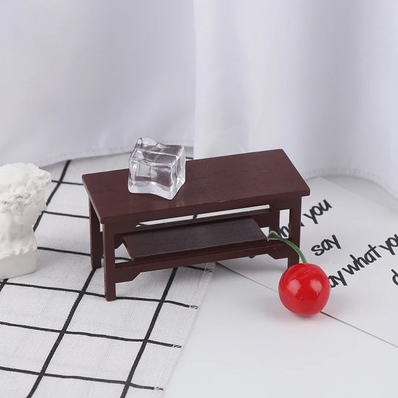 1/12 Dollhouse Miniature Retro Wooden Coffee Table Furniture Toys Accessories