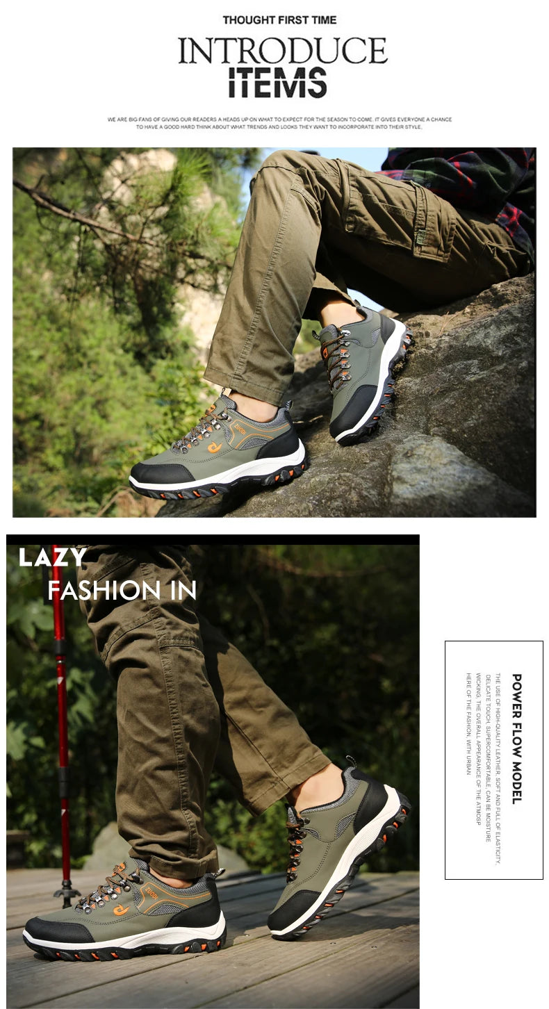 New Men's 38-48 Large Outdoor Hiking, Mountaineering, Camping, Running, Jogging Shoes, Waterproof and Anti-slip Fashion Shoes