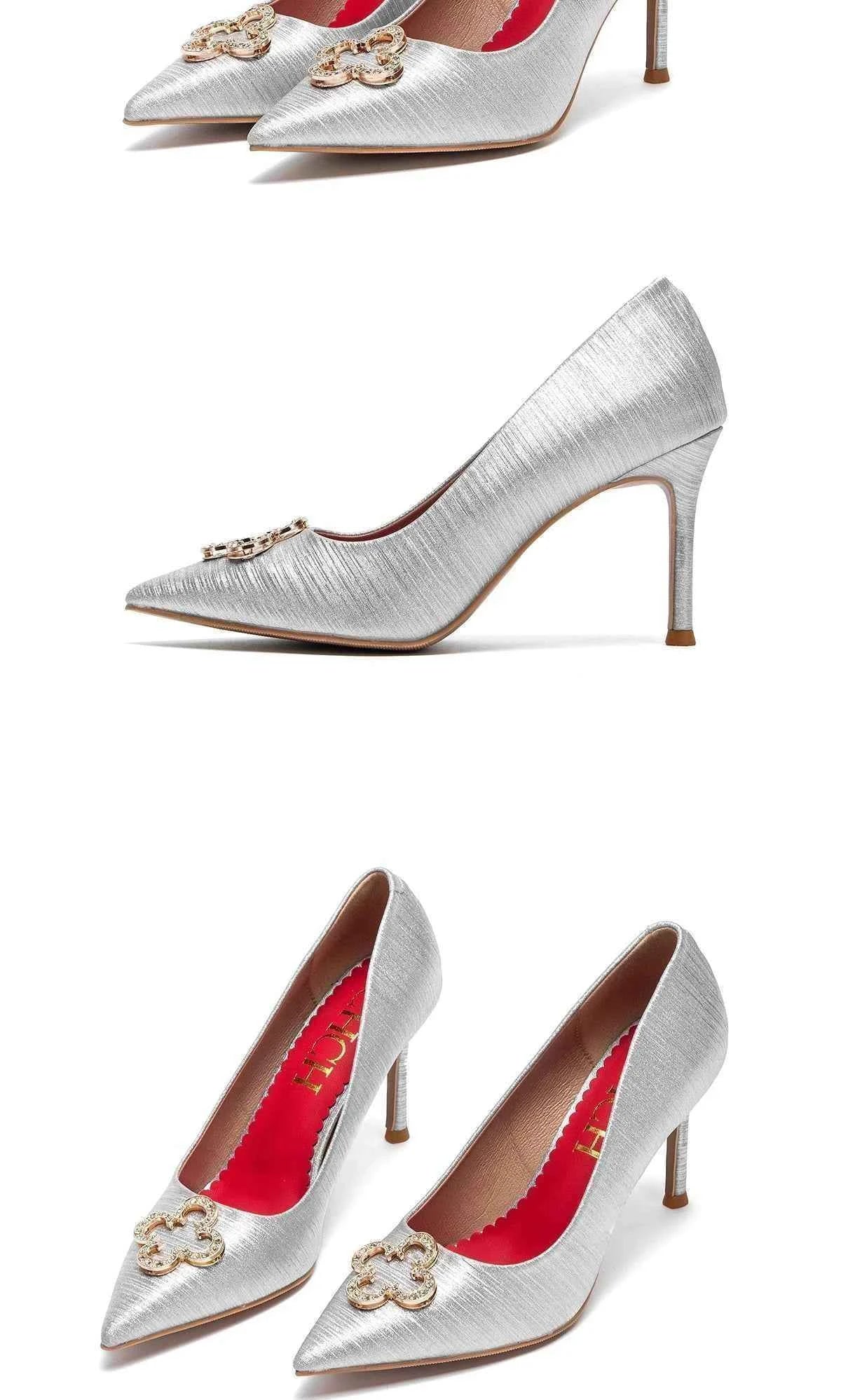 Fashion Classic Luxury Design Women's New High Heels Business Party Basic Metal Decorative High Heels