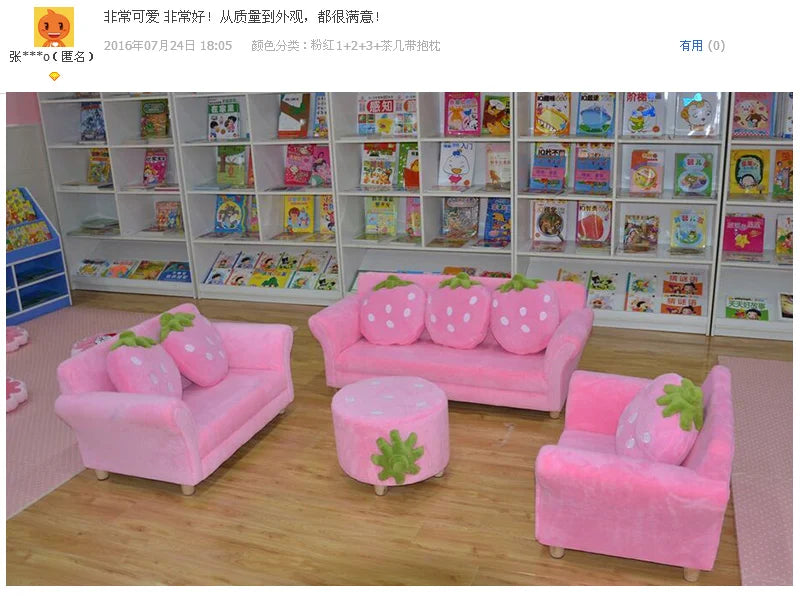 Children's Sofa Cute Cartoon Fabric Strawberry Sofa Modern Tatami Combination Baby Sofa