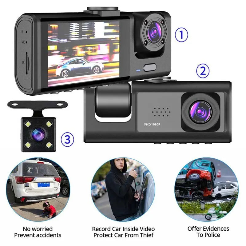 1080P Dual Lens Car Dash Cam – Front and Cabin Recording