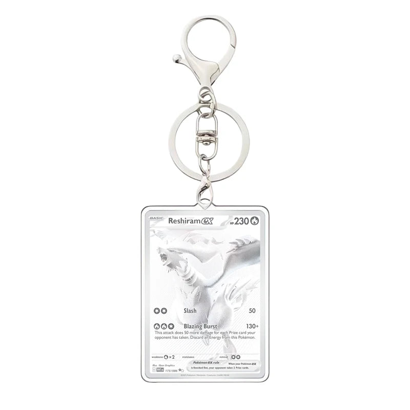 Pokemon PTCG Acrylic Keychain English Version Sv11B W Sar Bwr Reshiram Zekrom Victini N Acrylic Card Keychain Pendant 3.4X5.2Cm