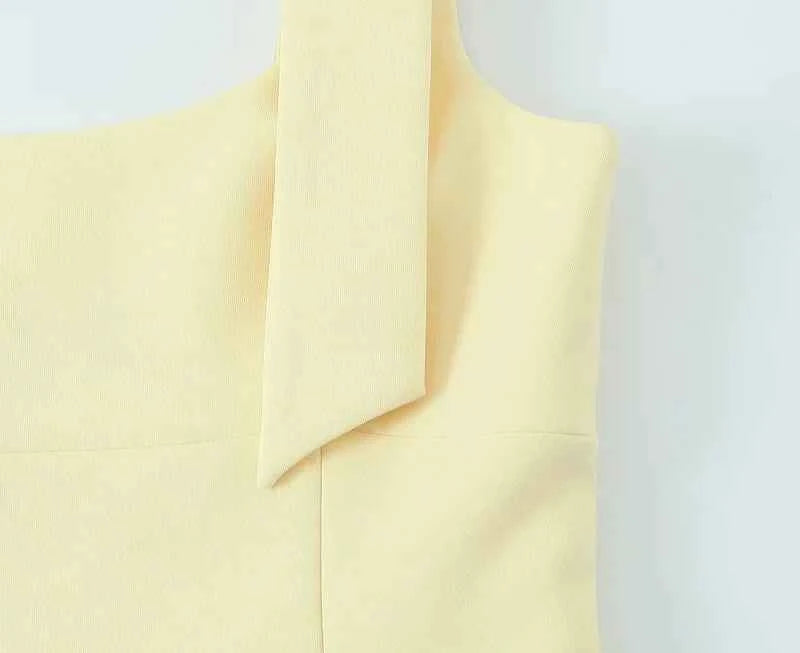 MUJER 2025 Bow Crop Top Woman Yellow Sexy Backless Top Women White Sleeveless Tops for Women Summer Camisole Bustier Top Female