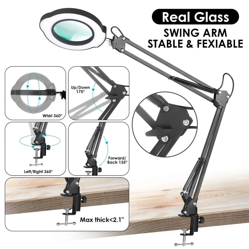72LED 8X/10X NEW Illuminated Magnifier USB 3 Colors LED Magnifying Glass for Soldering Iron Repair/Table Lamp/Skincare Beauty
