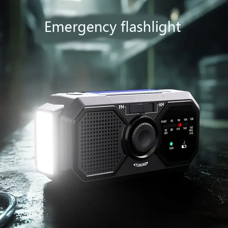 Portable Emergency AM/FM Radio – Crank, Solar, Power Bank
