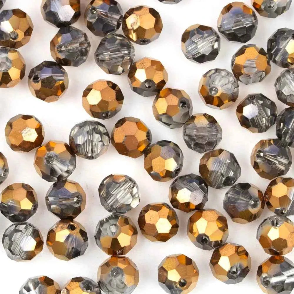3 4 6 8mm Round Crystal Beads Faceted Colorful Glass Beads Loose Spacer Bead for Jewerly Making Needlework Bracelet Necklace DIY