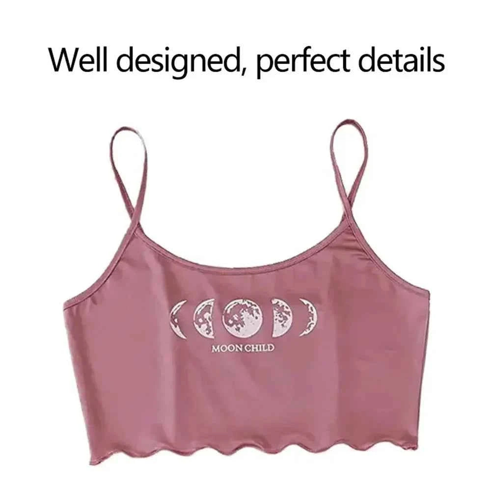 Women Pajamas Sleepwear Pajama Set Sports Camisole And Shorts Pink Moon And Planet Print Summer Soft Comfortabl Casual