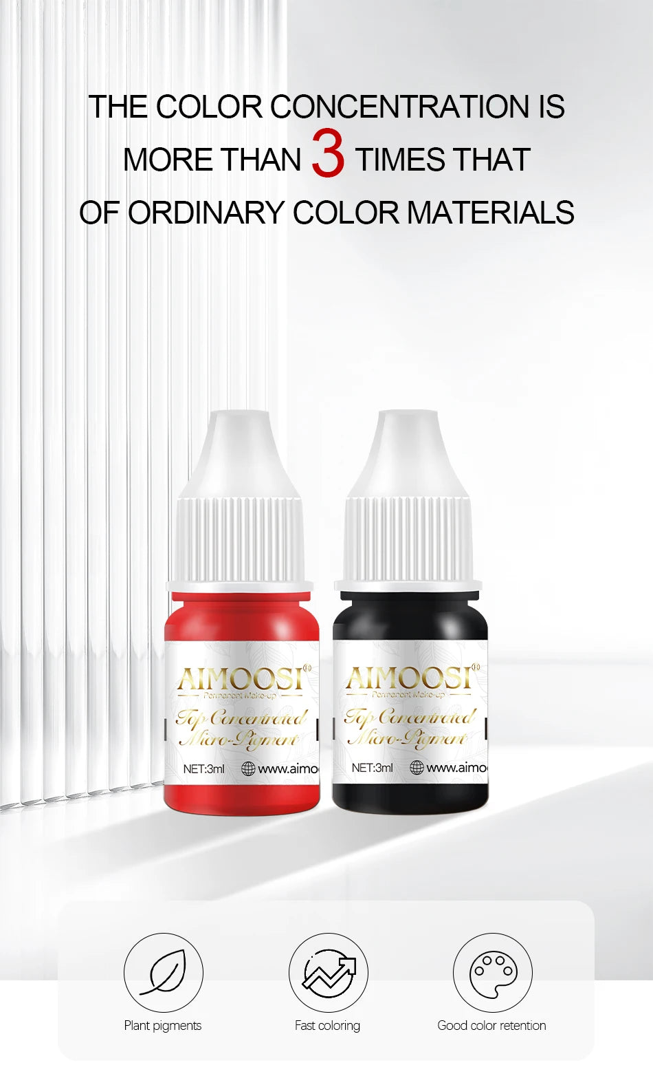 AIMOOSI Professional Microblading Pigment for Nano Brows | REACH Certified Permanent Makeup Tattoo Ink for PMU Artist | 3ml