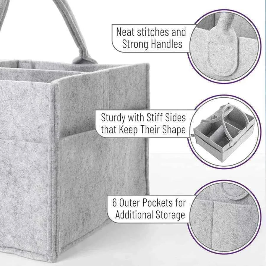 Children's Felt Diaper Storage Bag Baby Miscellaneous Toys Diapers Large Capacity Felt Diaper Bag